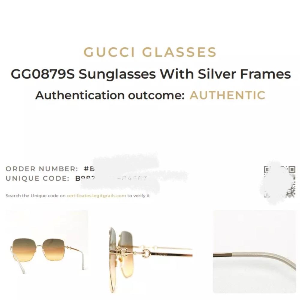 ❌SOLD❌ NWOT [Gucci] Oversized 70s Style Sunglasses Square Gold Frames/Brown Lens - Picture 14 of 14